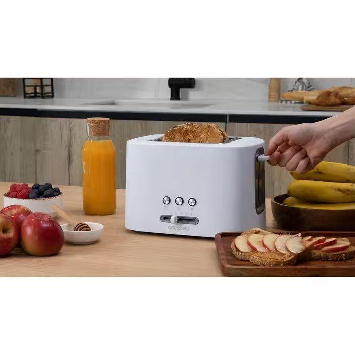 Torradeira CECOTEC Toast&Taste 9000 Double (980 W - 2 fatias - Plástico - Branco) — miniatura 3