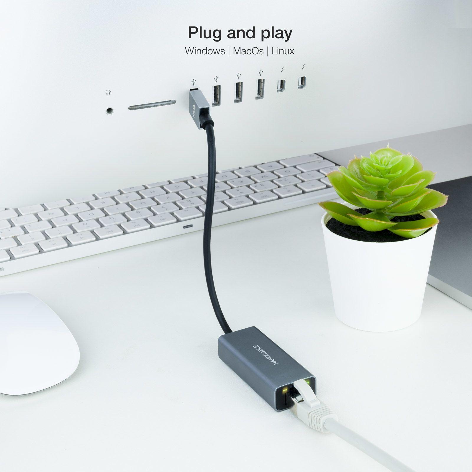 Adaptador USB para Ethernet NANOCABLE 10.03.0405 (USB - 1000 Mbit/s - Cinzento) — miniatura 4