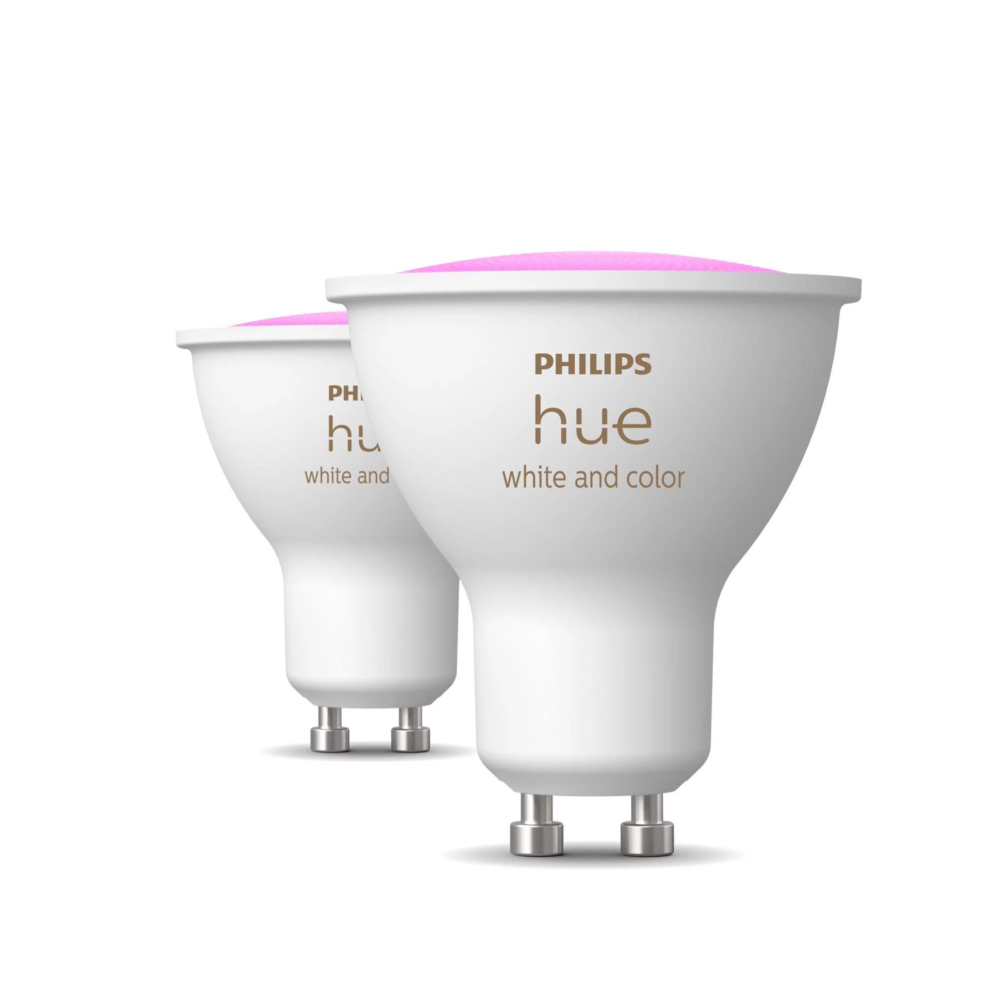 Lâmpada LED Inteligente PHILIPS Hue White & Color Ambiance GU10 929003666502 (Plástico - Branco)