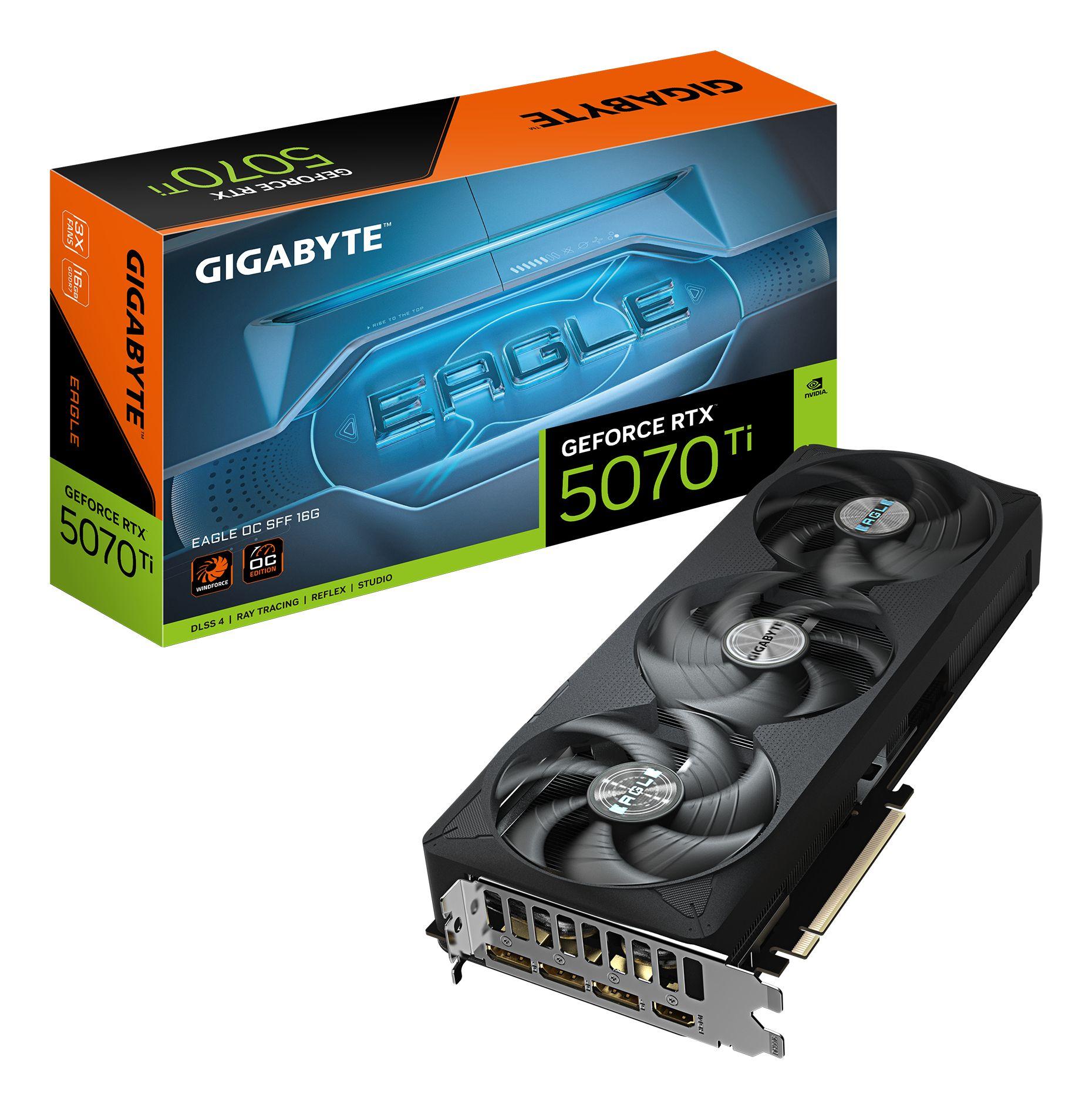 Placa Gráfica GIGABYTE GeForce RTX 5070 Ti EAGLE OC SFF 16G (GeForce RTX 5070 Ti - 30000 MHz - 16 GB - Preto)