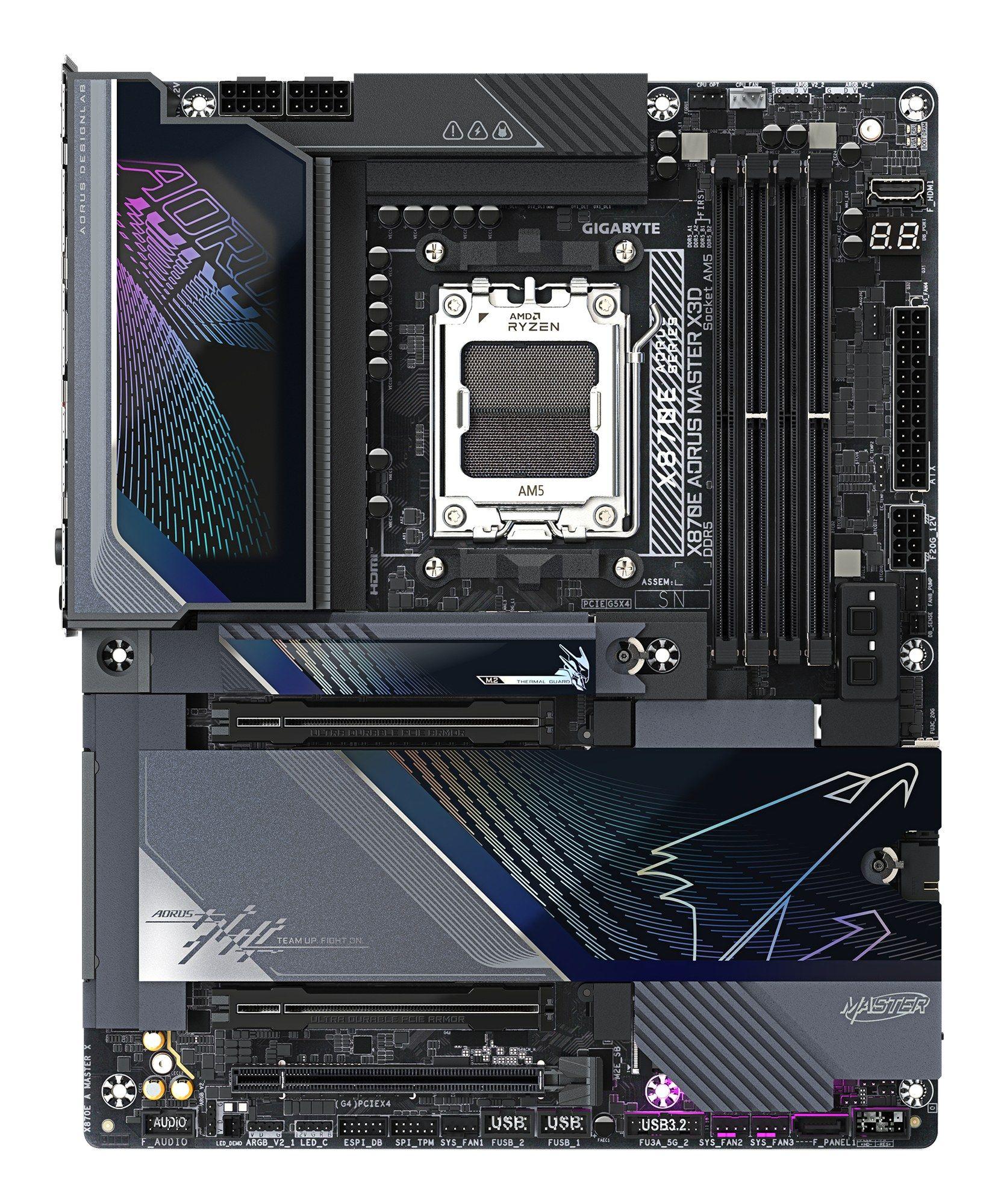 Motherboard GIGABYTE X870E AORUS MASTER X3D (AM5 - ATX - Duplo canal - Preto), miniatura 2