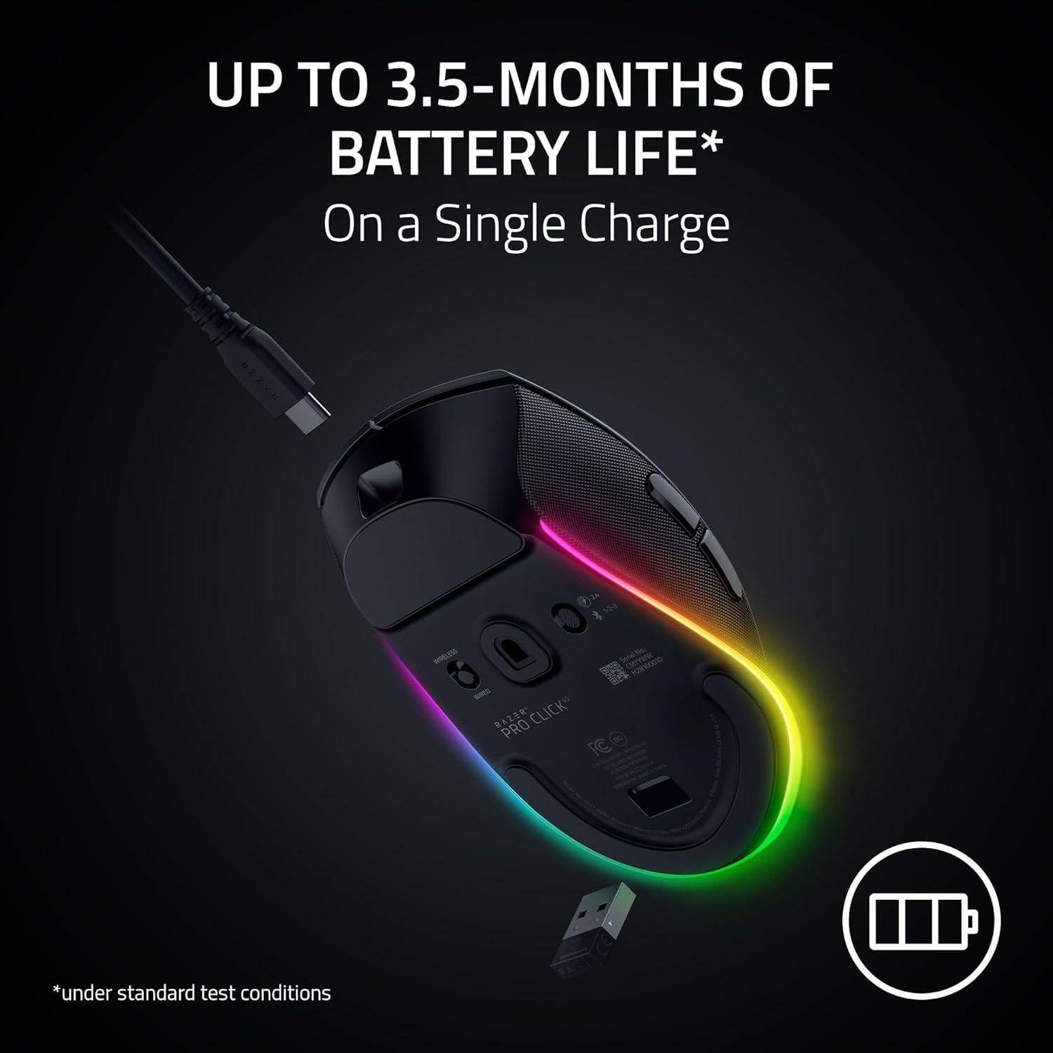 Rato RAZER Pro Click V2 (Mão direita - 30000 DPI - Ótico - Preto), miniatura 5