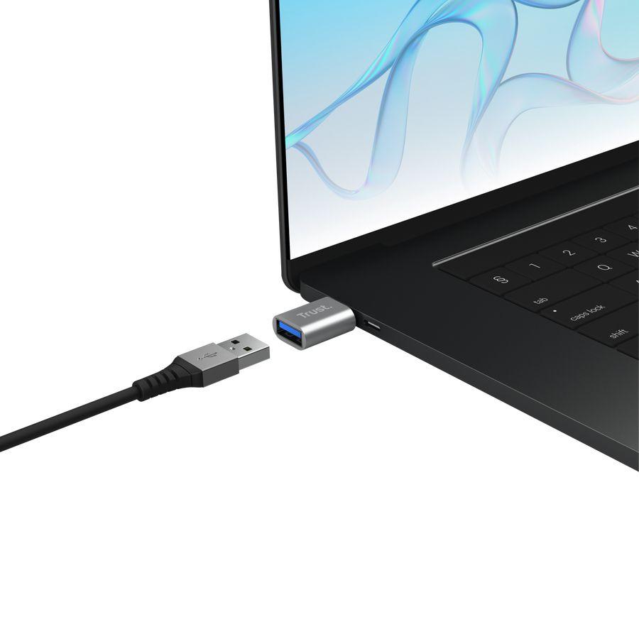 Adaptadores USB TRUST Calyx 26221 (Tomada USB-A - Ficha USB-C - Windows 11 - Cinzento), miniatura 2