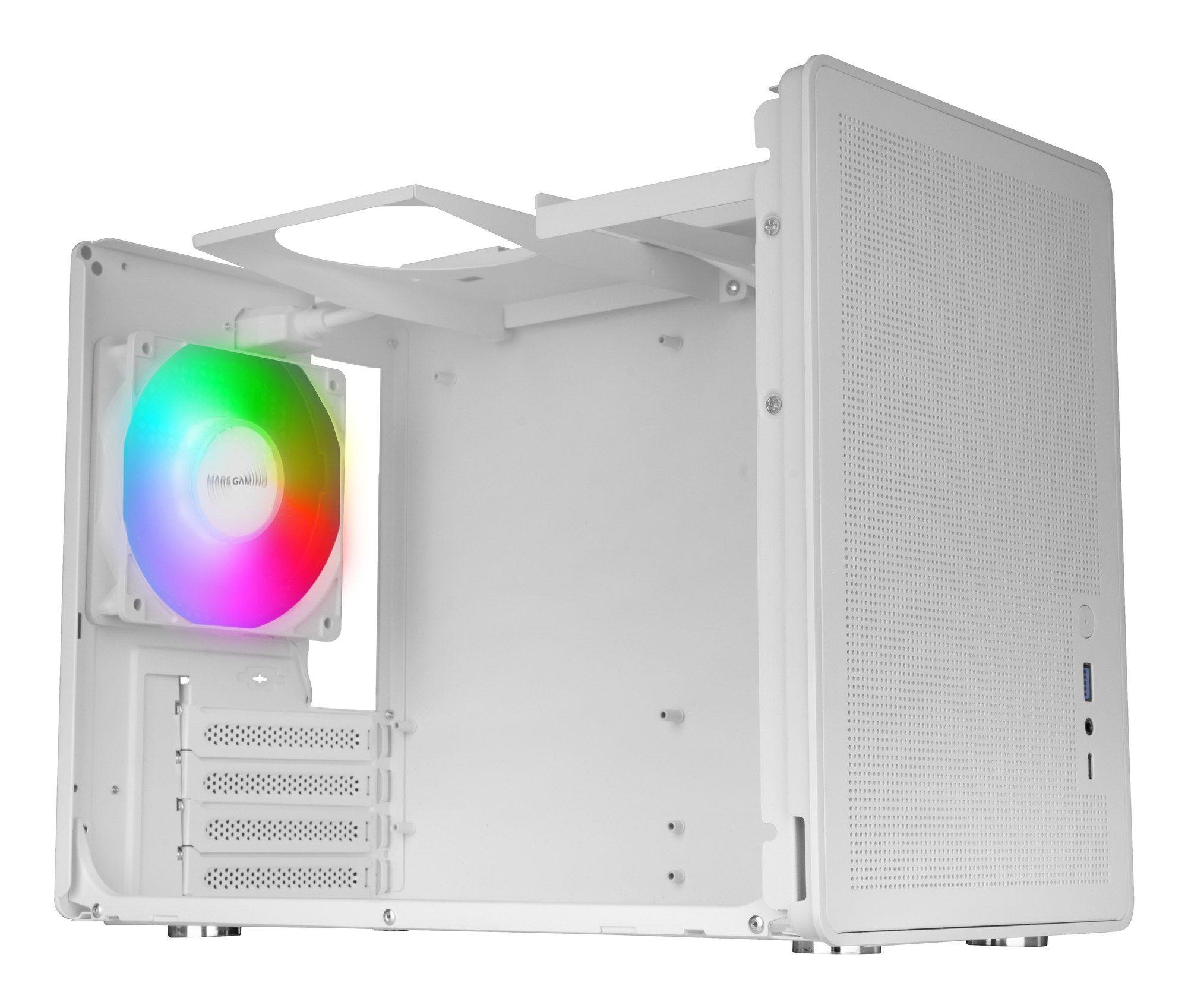Caixa Micro-ATX MARS GAMING MC-XPS (Micro ATX, Mini-ITX - Mini Tower - Rede - Branco) — miniatura 4