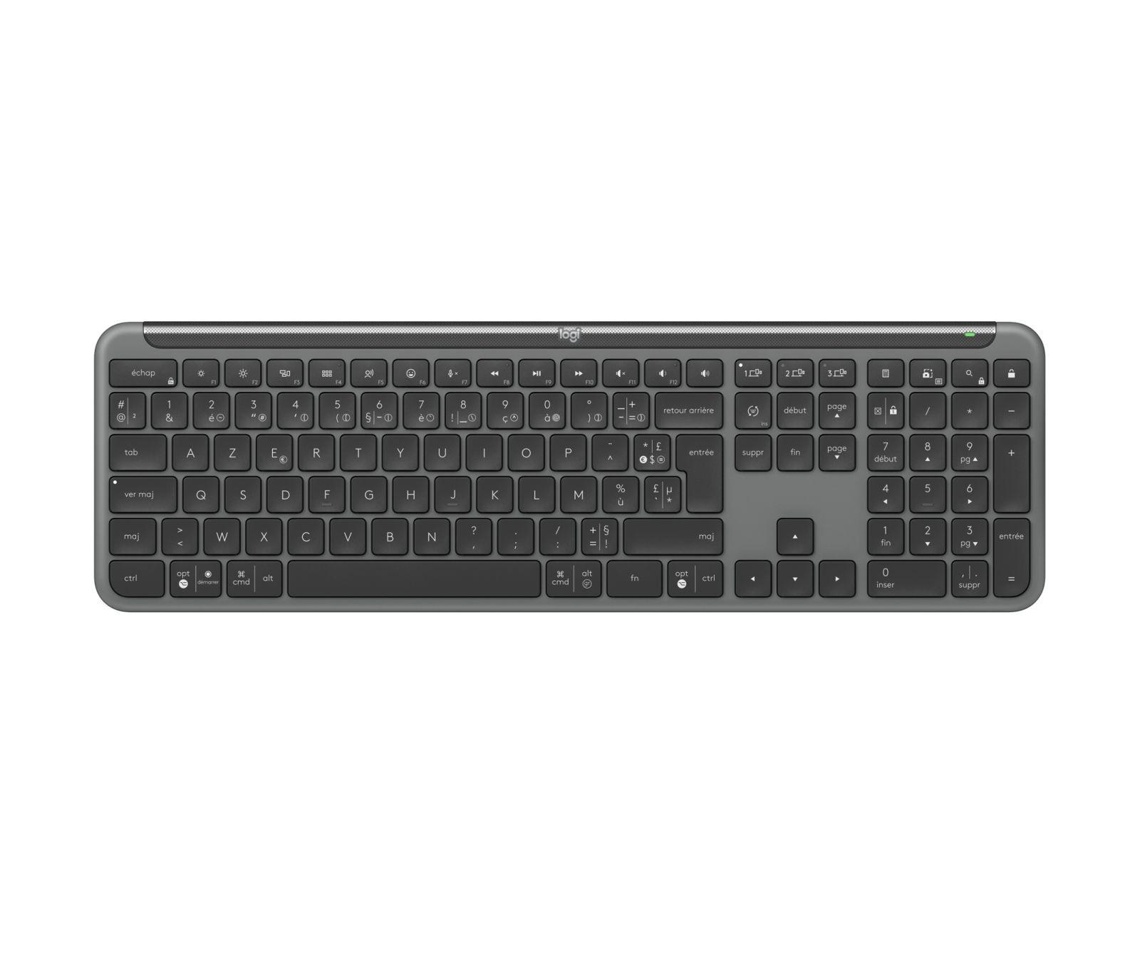 Teclado LOGITECH Signature Slim K950 (Francês - Teclas de tesoura - Tamanho completo - Grafite)