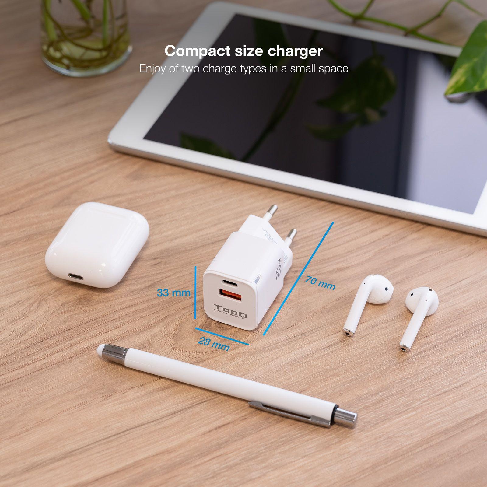 Carregador de Parede TOOQ TQWC-QCPD20WT (20 W - Branco), miniatura 3