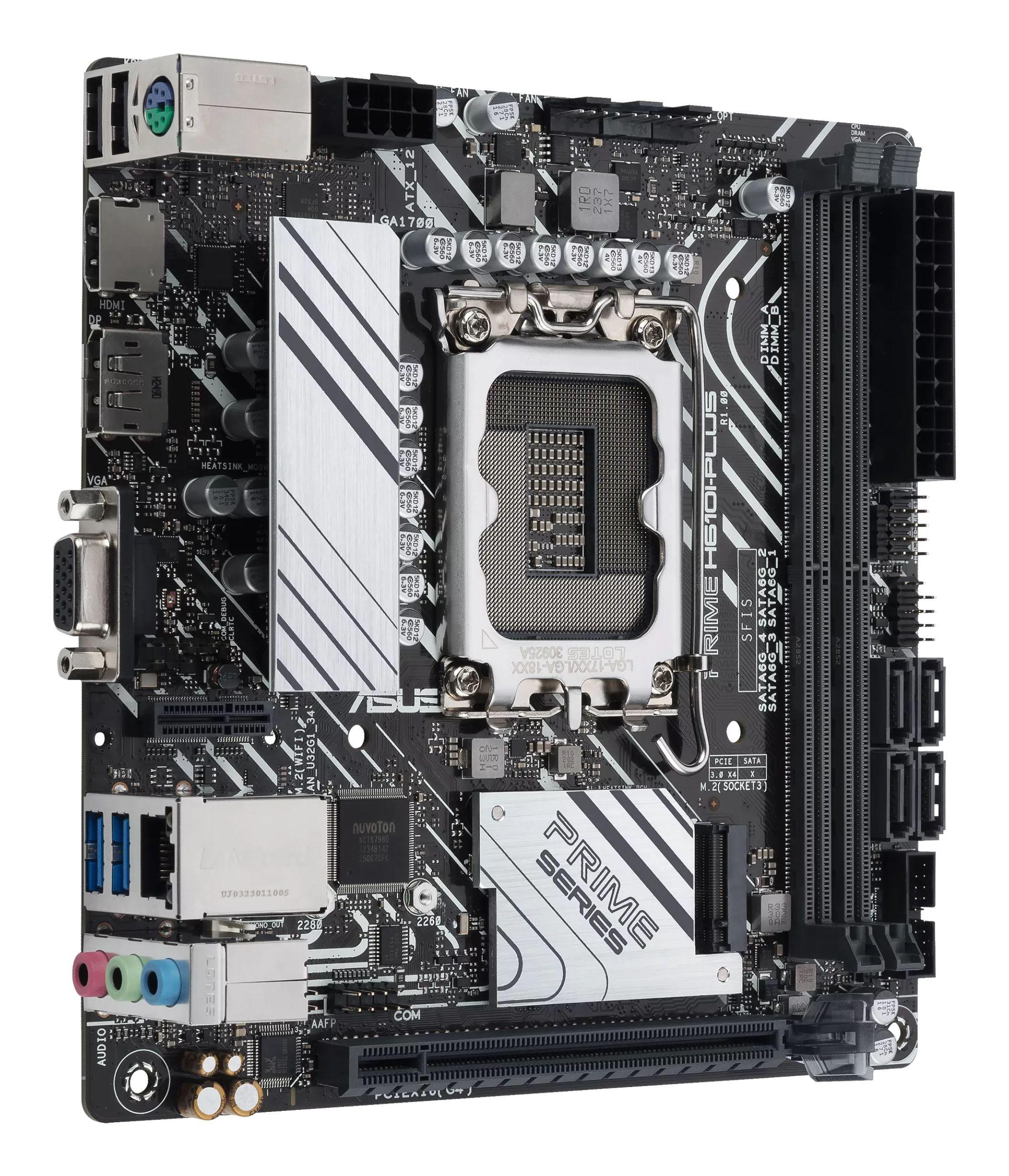 Motherboard ASUS PRIME H610I-PLUS-CSM (LGA 1700 - Mini-ITX - Duplo canal), miniatura 3