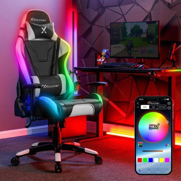 Cadeira Gaming XROCKER Agility Sport Esport RGB (135° - Ajustáveis em 3D - Preto)