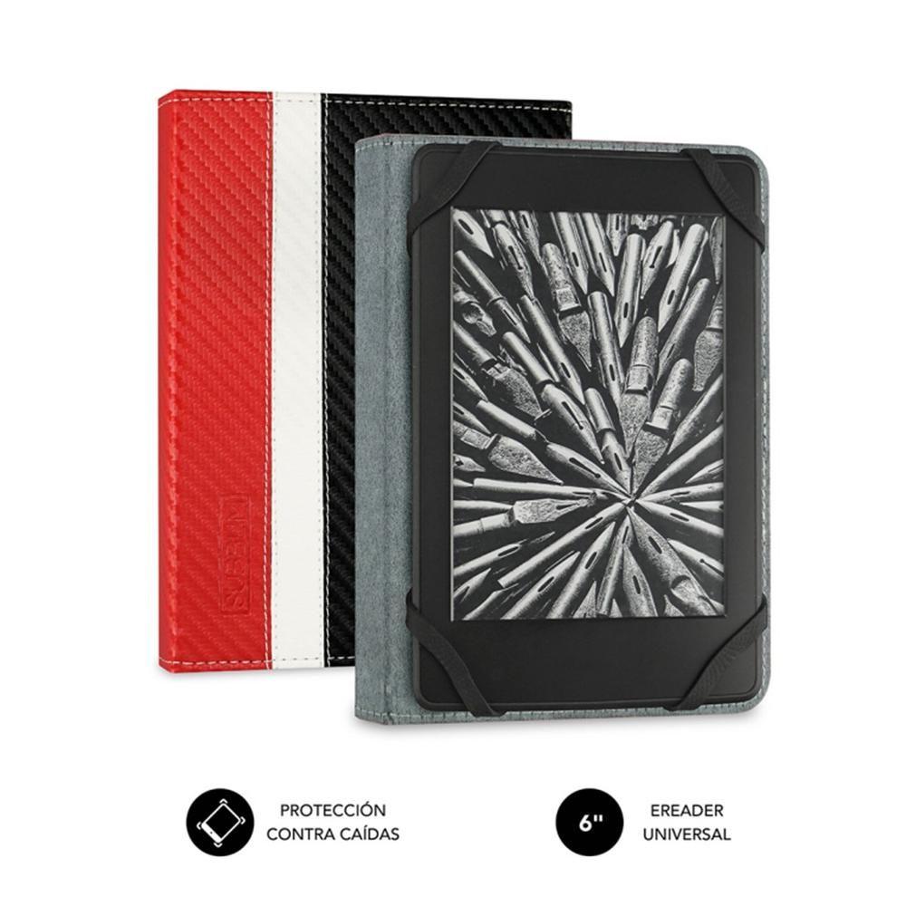 Capa para Leitor de E-books SUBBLIM Clever Ebook Case 6″ (6″ - Altura 17,6 cm - Vermelho, Preto e Branco)