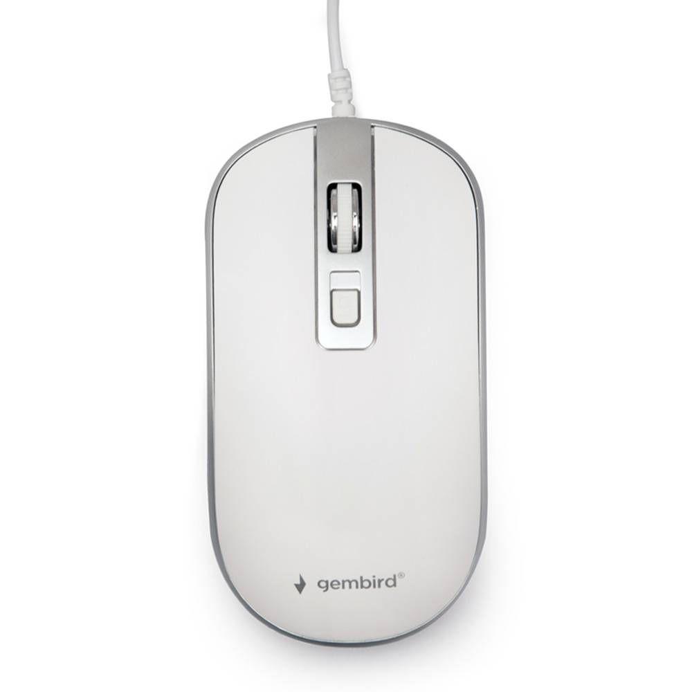 Rato GEMBIRD MUS-4B-06-WS (Ambidestro - 1200 DPI - Ótico - Prateado e Branco), miniatura 2