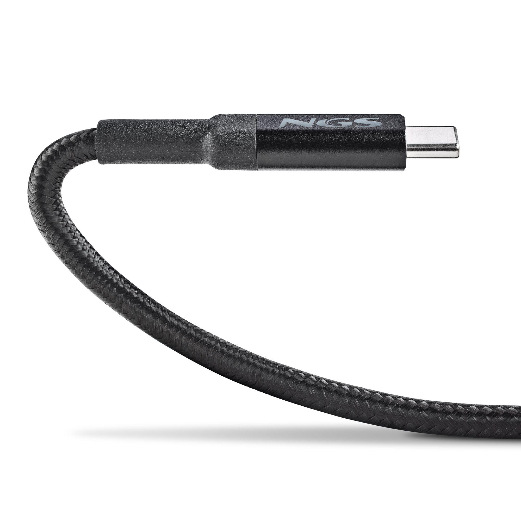 Cabo USB-C NGS KNOT100W-2 (2 m - USB C - Preto) — miniatura 4