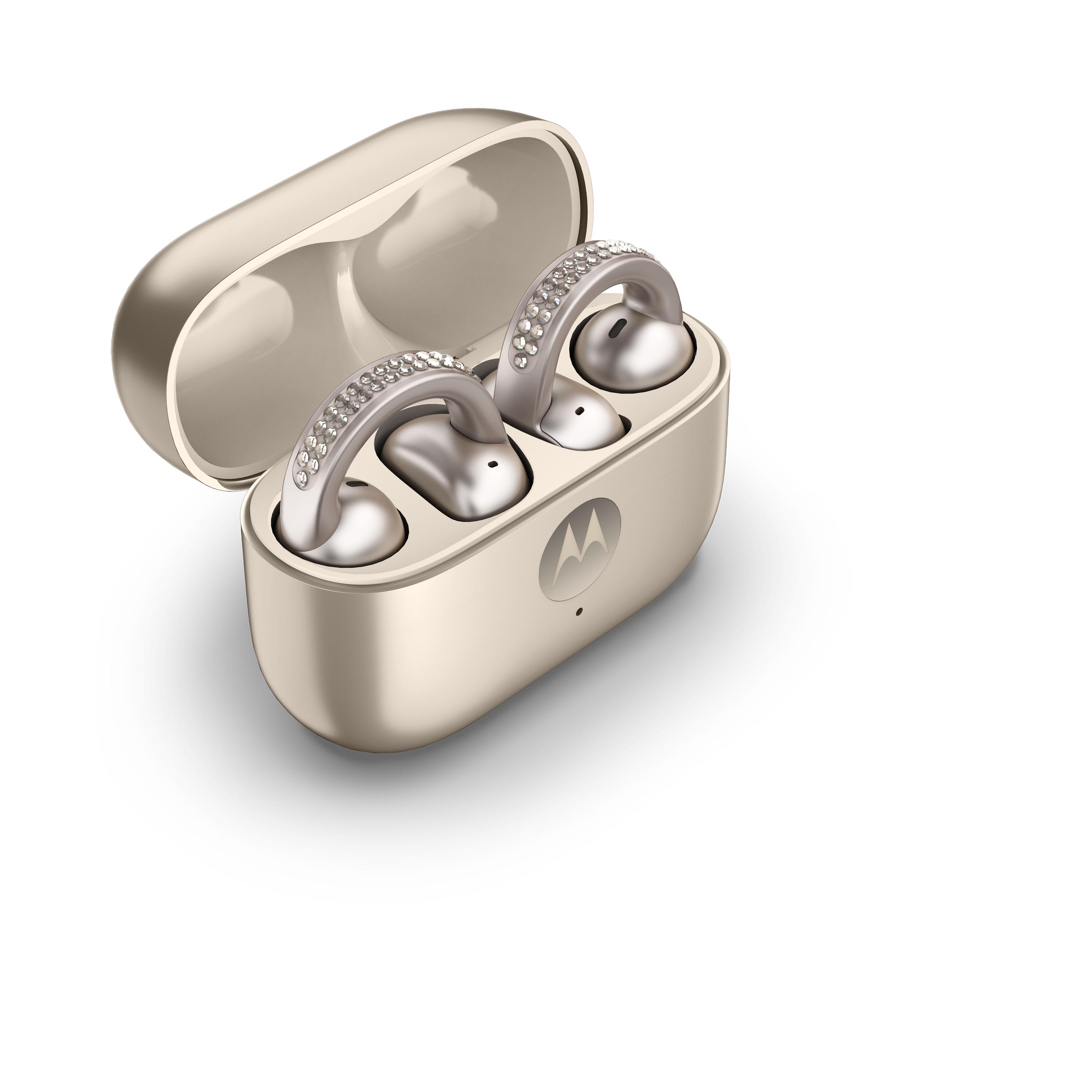 Auriculares MOTOROLA Moto Buds Loop Premium by Swarovski (5,5 W - USB Type-C - French Oak) — miniatura 3