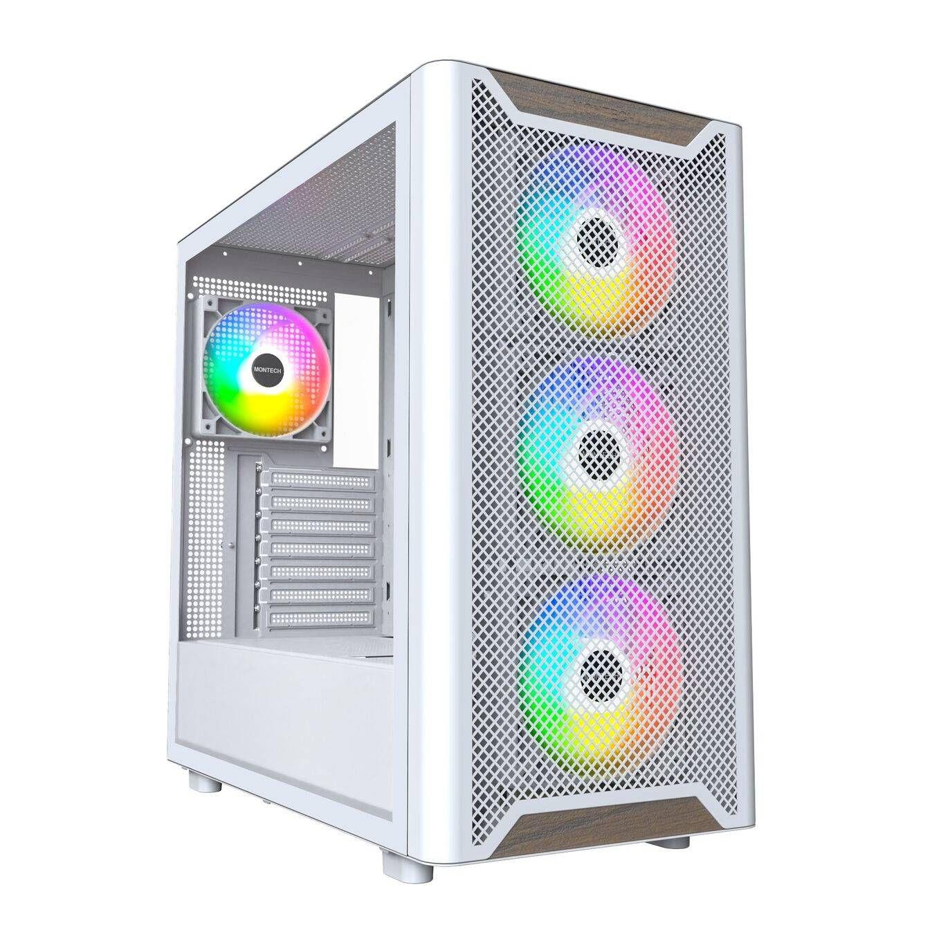 Caixa ATX MONTECH XR WOOD (W) (ATX, Micro ATX, Mini-ITX - Midi Tower - Madeira de nogueira - Branco/Madeira)