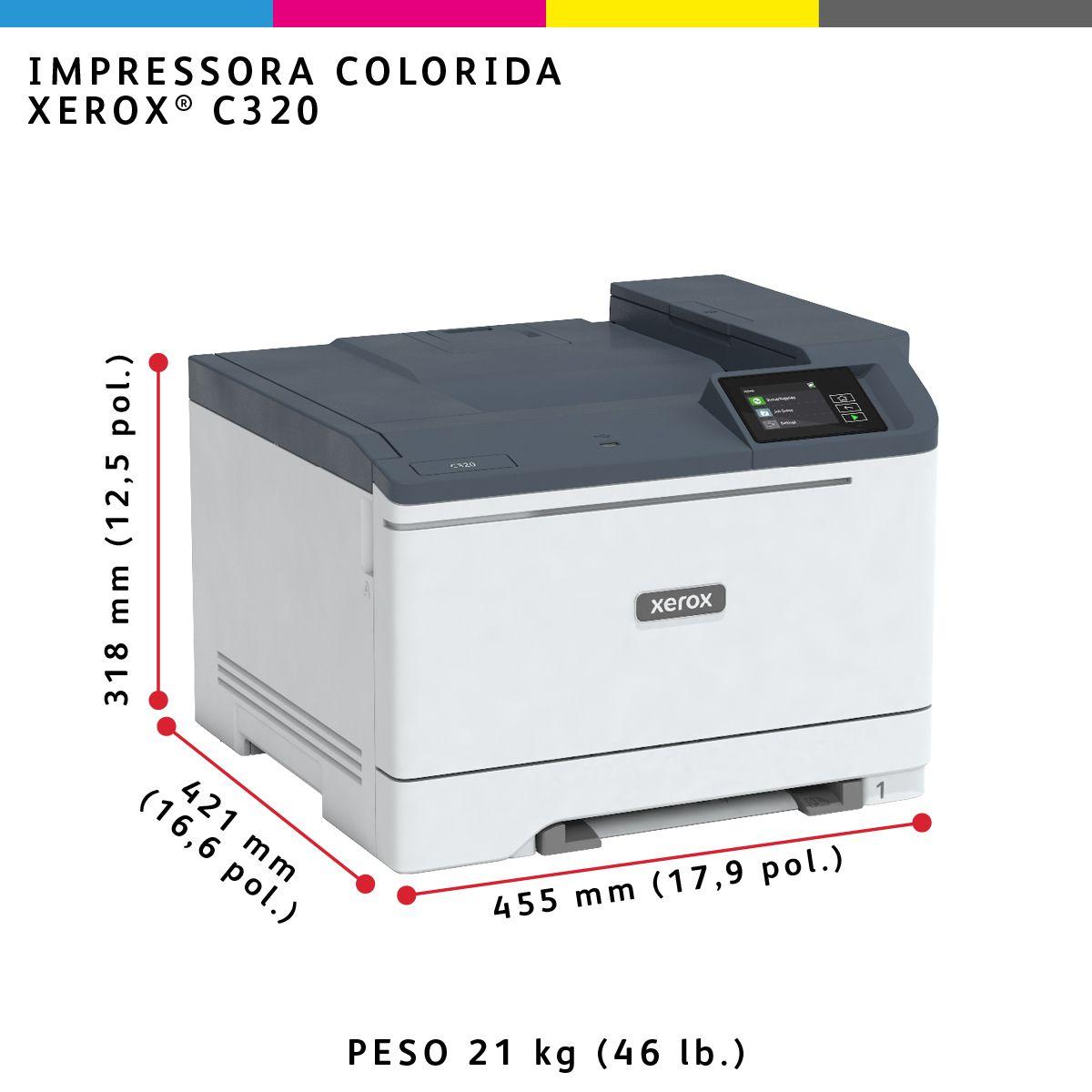 Impressora Laser a Cores XEROX C320V_DNI (A4 - 901 folhas - 10/100/1000Base-T - Branco) — miniatura 8