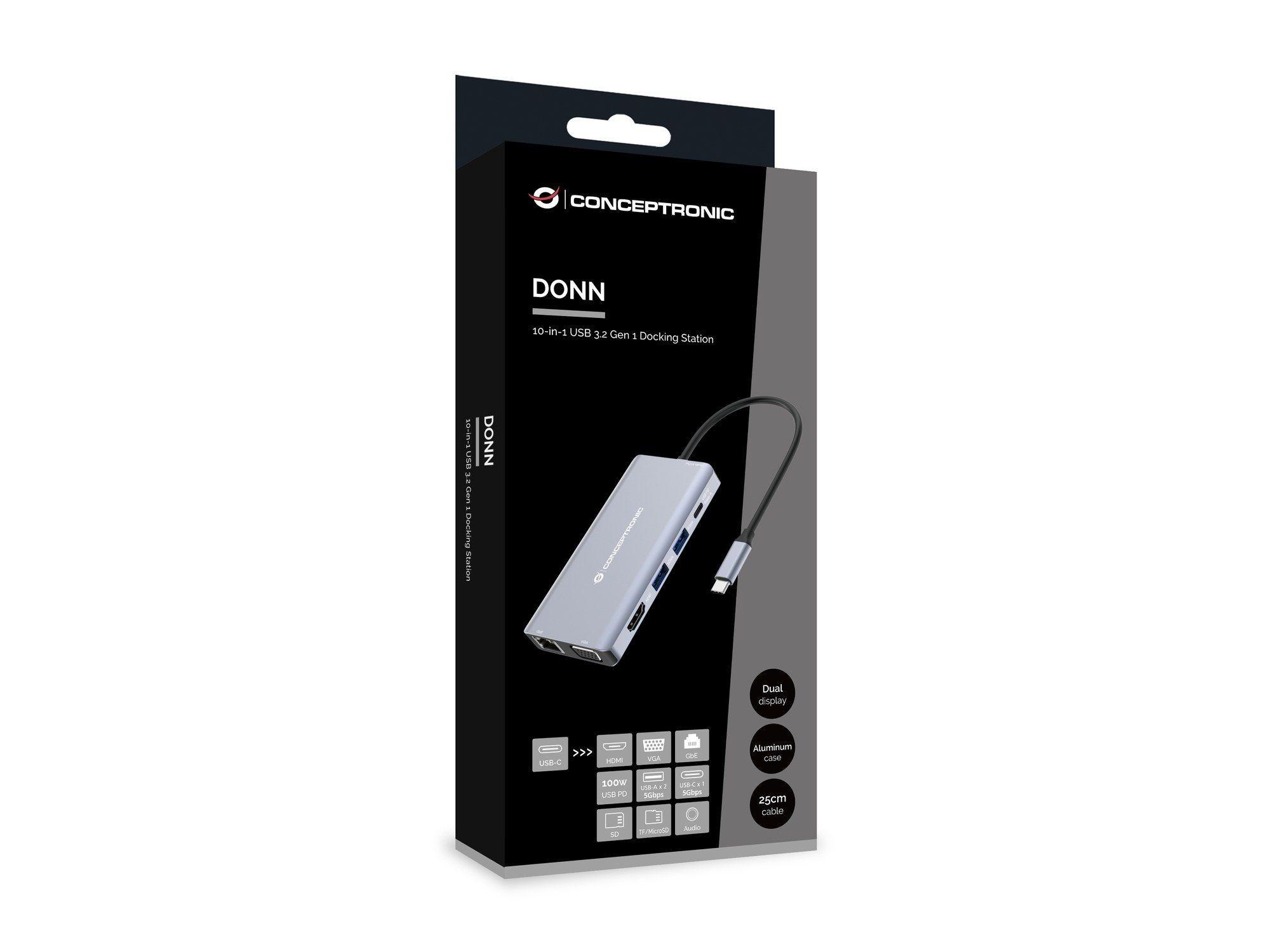 Doca USB-C CONCEPTRONIC DONN20G (0,25 m - Cinzento) — miniatura 4