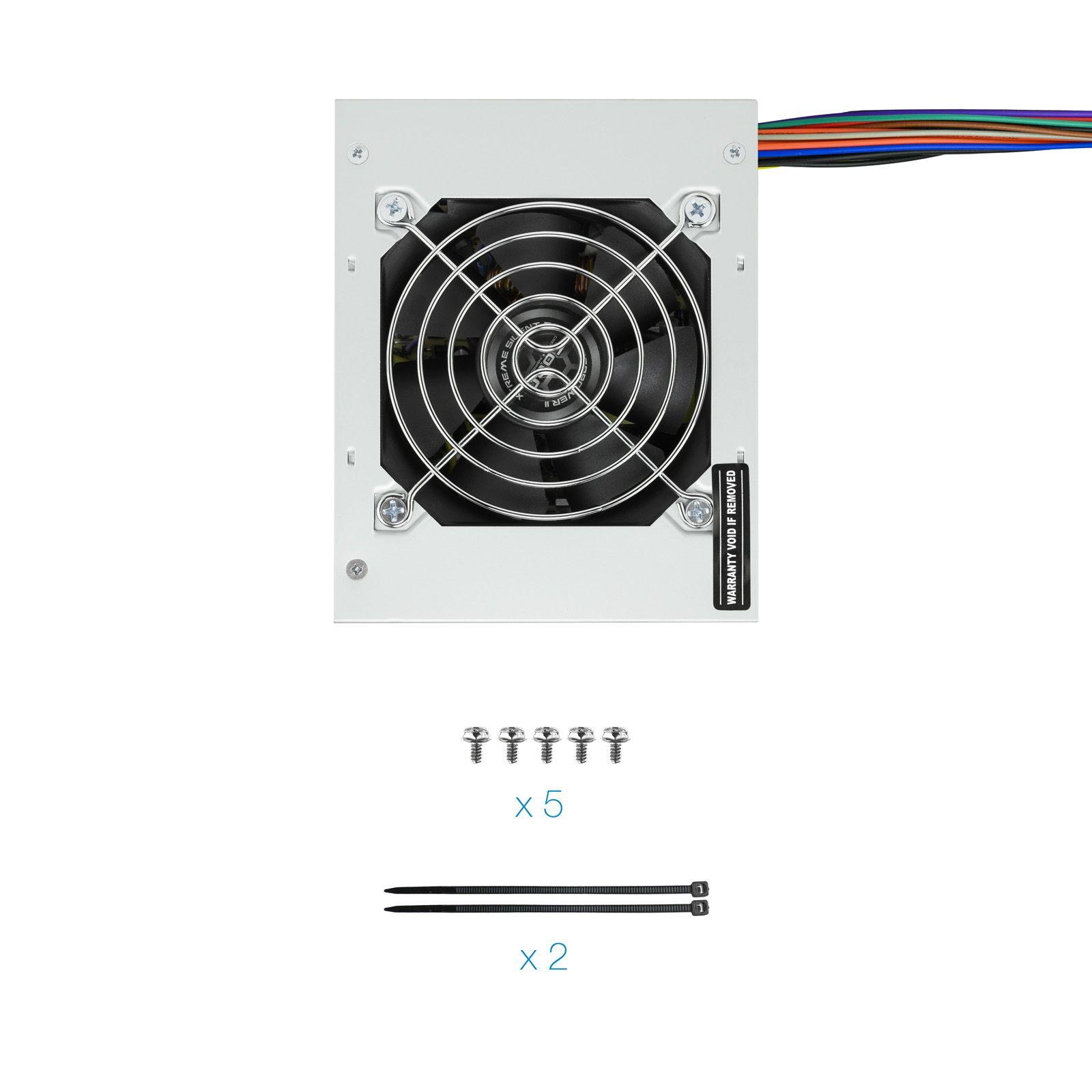 Fonte de Alimentação TOOQ Ecopower II TQEP-500S-SFX (micro ATX - 500 W - Não modular - Prateado), miniatura 11