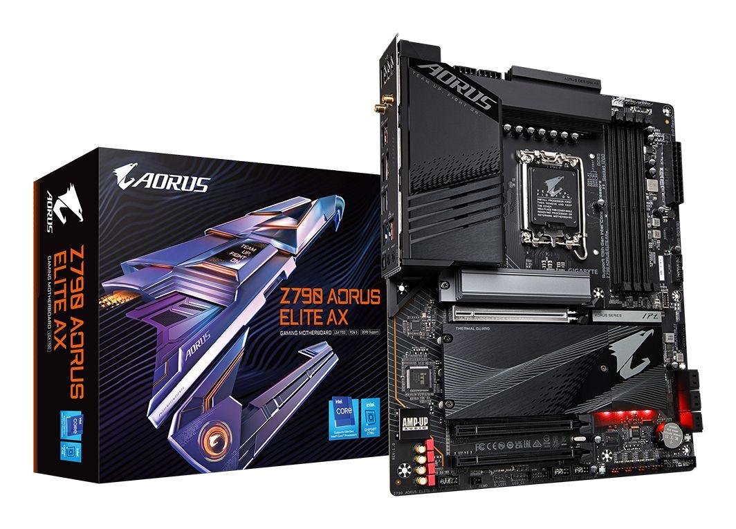 Motherboard GIGABYTE Z790 AORUS ELITE AX (LGA 1700 - ATX - Duplo canal - Preto)