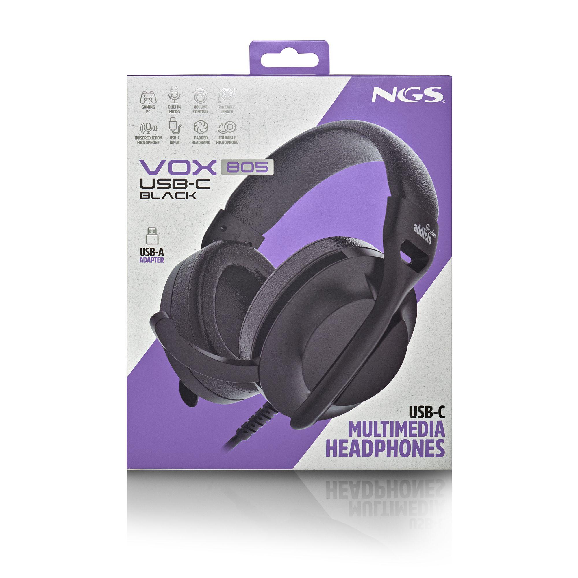 Headset NGS VOX805-C (Binaural - Com fios - Circum-aural - Preto), miniatura 6