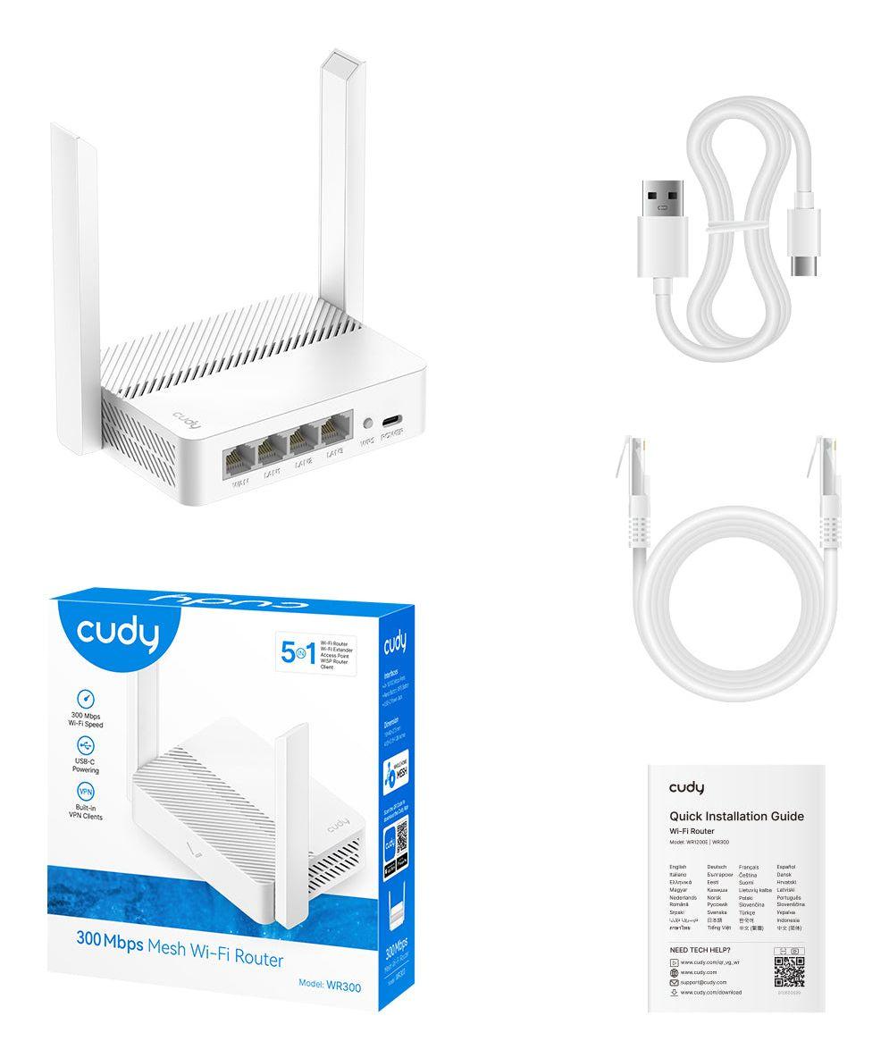 Router Sem Fios CUDY WR300 (Wi-Fi 4 - 300 Mbit/s - Banda única, 2,4 GHz - Branco) — miniatura 6