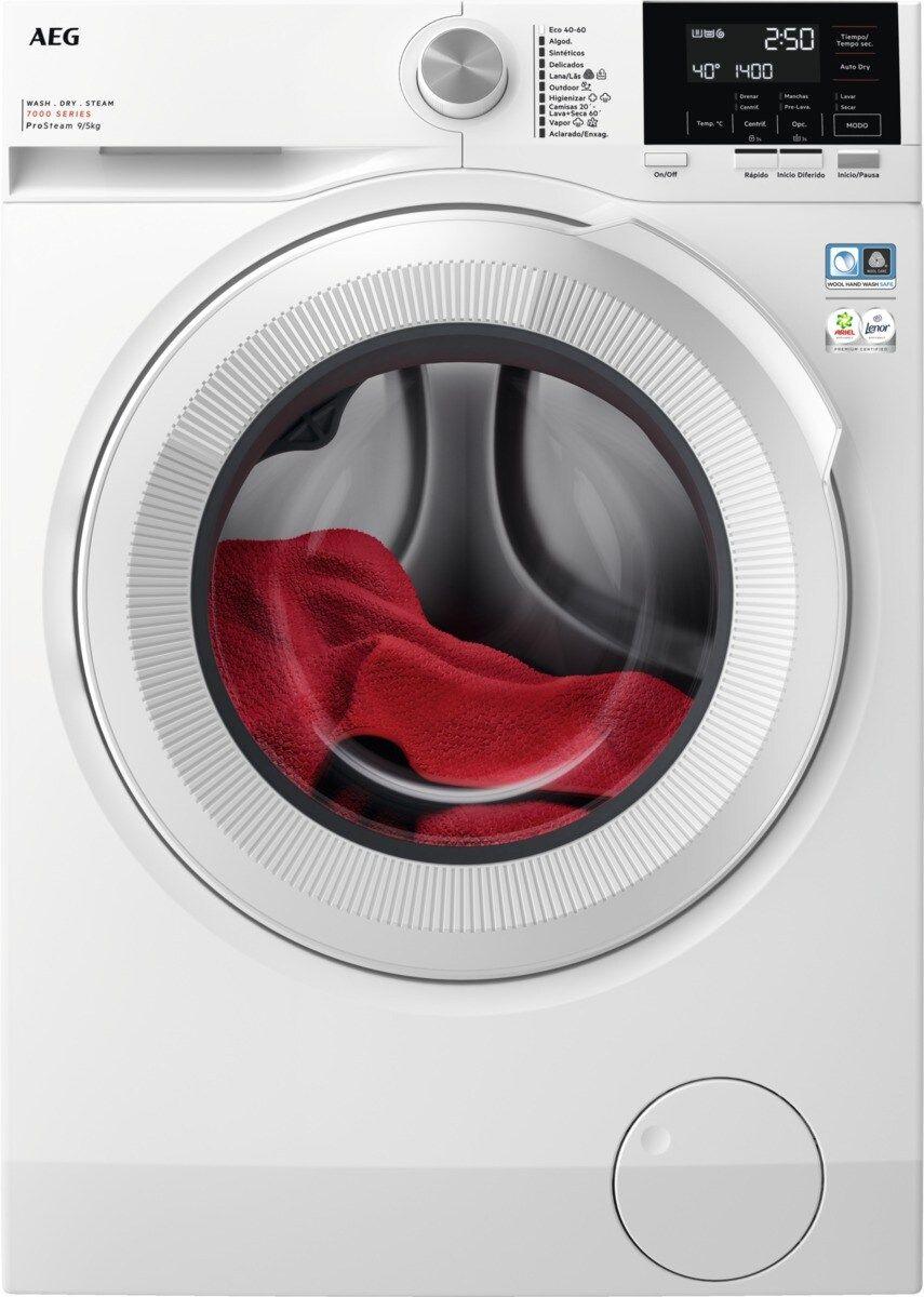 Máquina de Lavar e Secar Roupa Independente AEG LWR7194M2B (B - 9 kg - 5 kg - Branco)