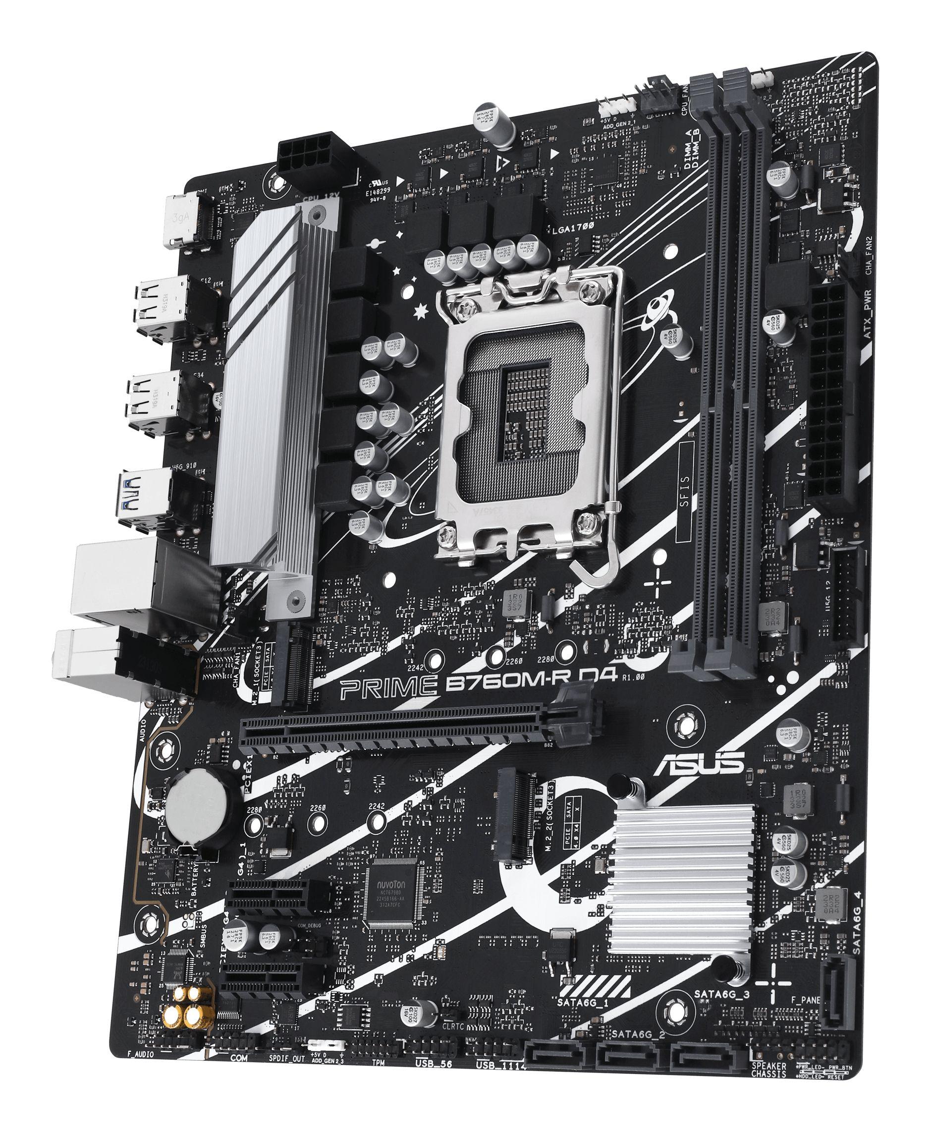 Motherboard ASUS PRIME B760M-R D4 (LGA 1700 - micro ATX - Duplo canal - Preto) — miniatura 5