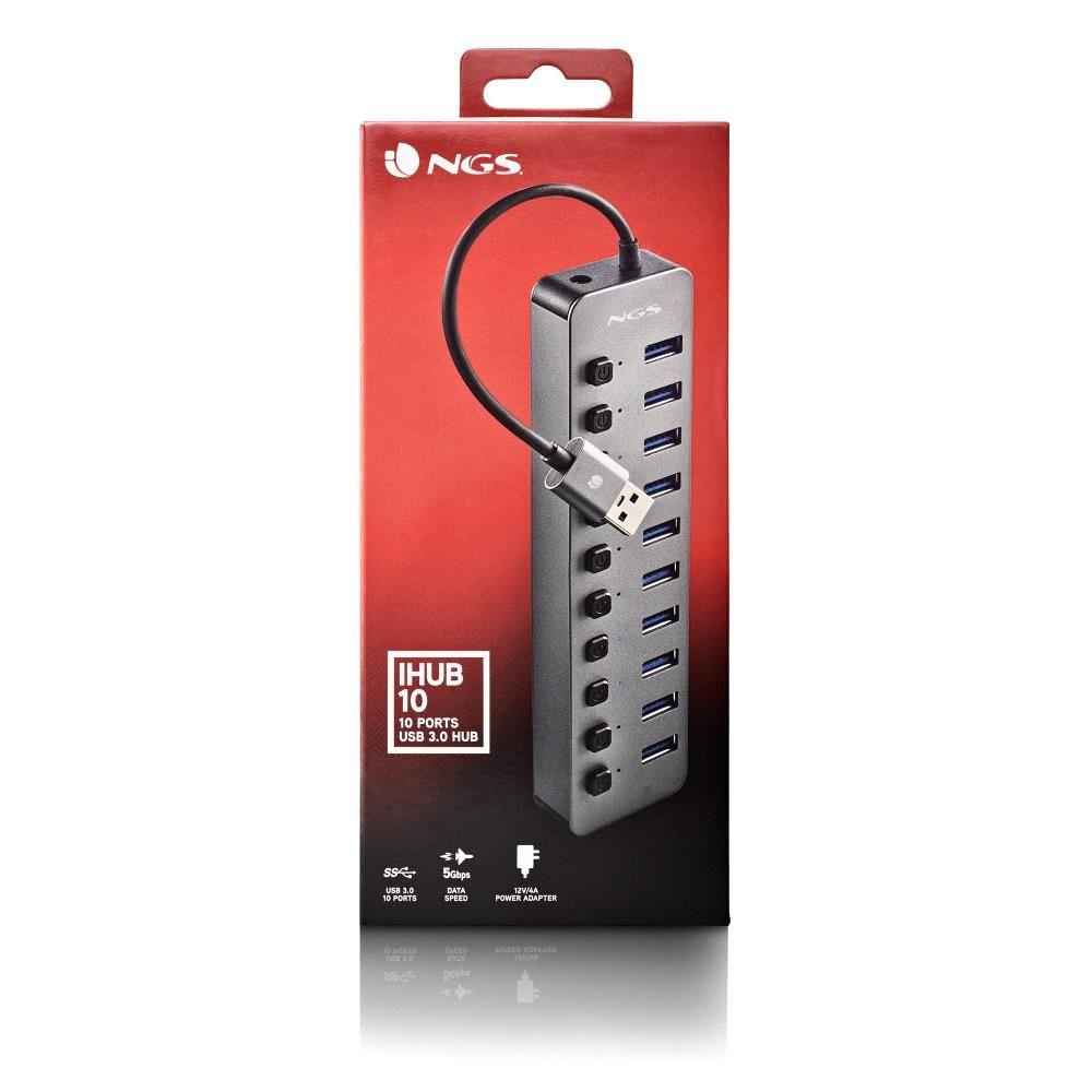 Hub USB NGS IHUB10 (0,18 m - USB 3.0 - Preto) — miniatura 8