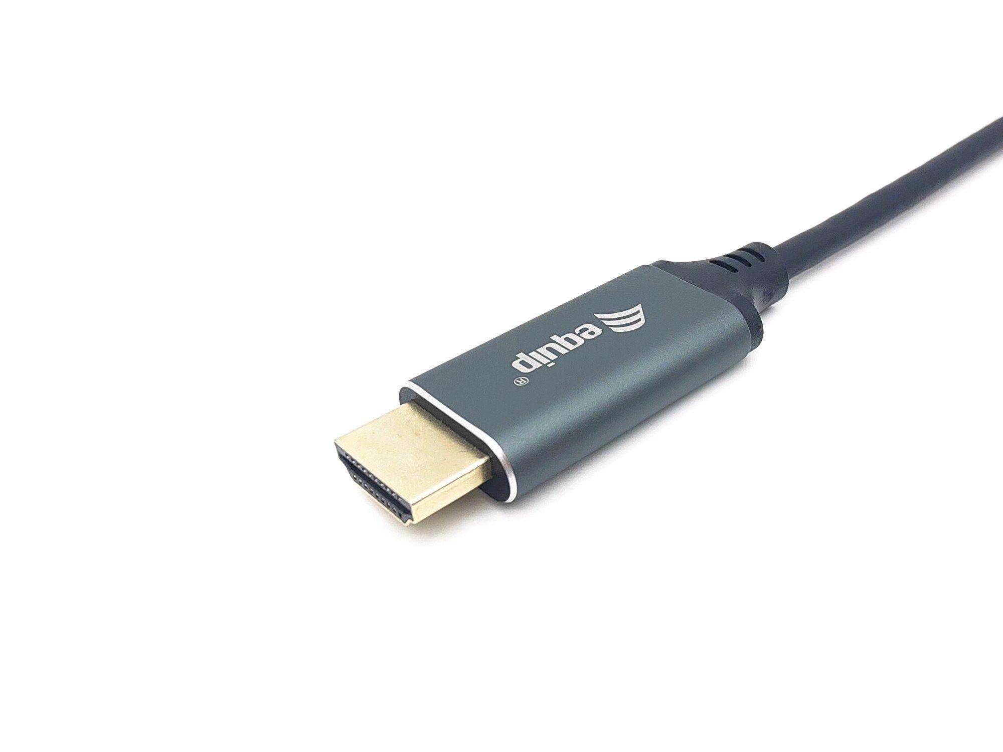 Cabo USB-C para HDMI EQUIP 133415 (1 m - HDMI Type A - USB Type-C - Preto e Cinzento) — miniatura 2