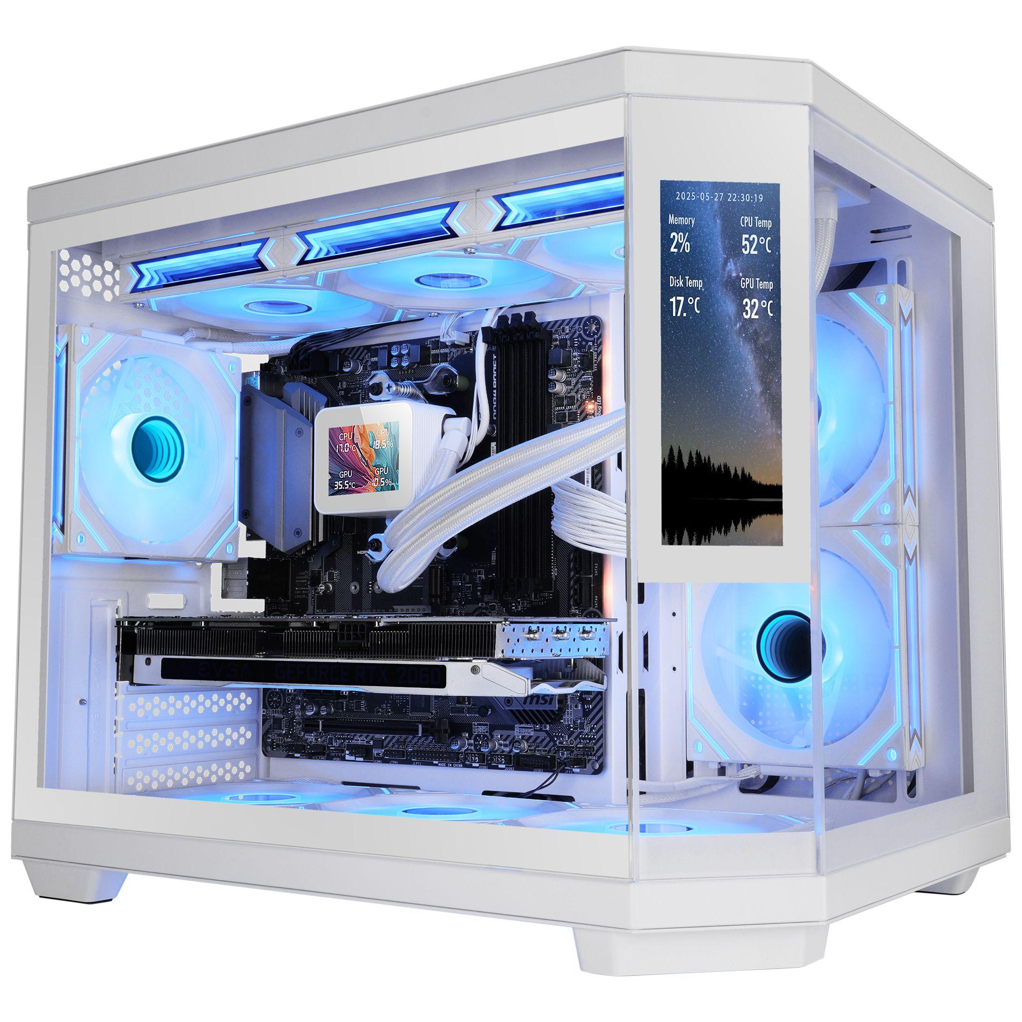 Caixa PC MARS GAMING MC3TCORELCDM (Micro-ATX - Ecrã IPS 7,2" - Branco)