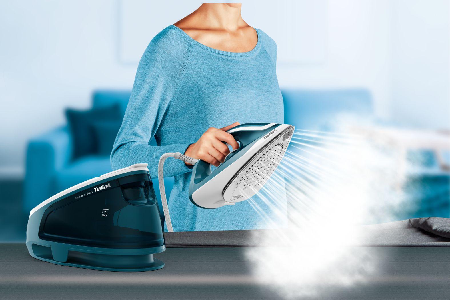 Centro de Engomar TEFAL Express Easy SV6131E0 (2200 W - 1,7 l - 5,8 bar - Branco/Azul) — miniatura 10