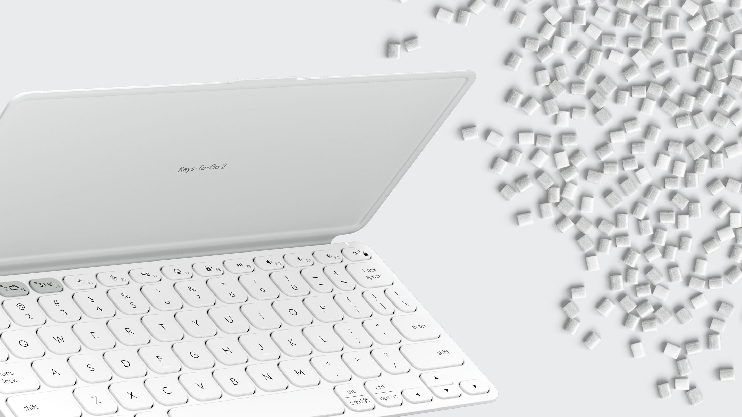 Teclado LOGITECH Keys-To-Go 2 (Estados Unidos - Teclas tesoura - Mini - Cinzento-claro) — miniatura 9