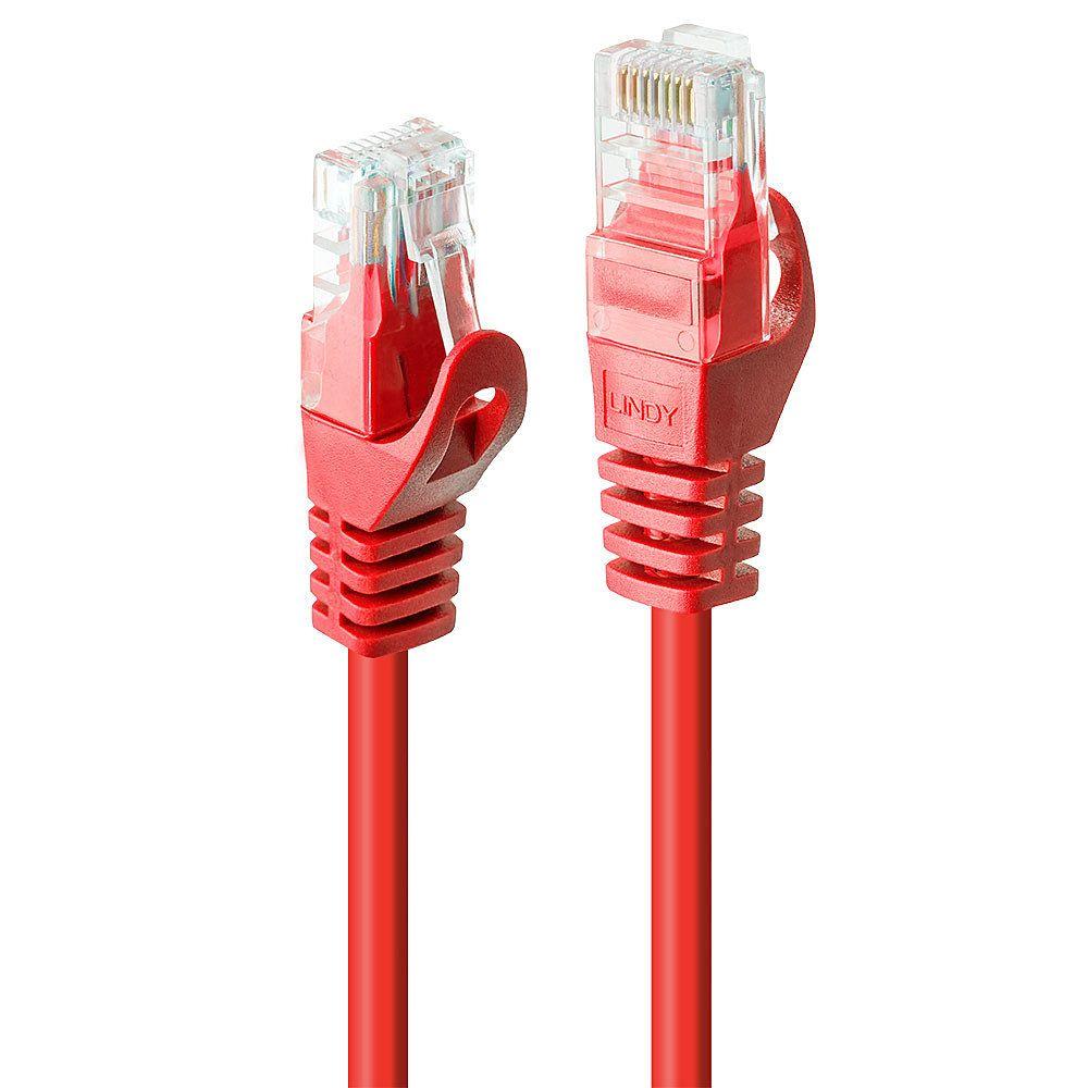 Cabo de Rede LINDY 48181 (0,5 m - Cat6 - RJ-45 - Vermelho)