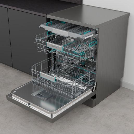 Máquina de Lavar Loiça Independente HISENSE HS673A90X (16 talheres - B - 9,4 l - Inox), miniatura 5
