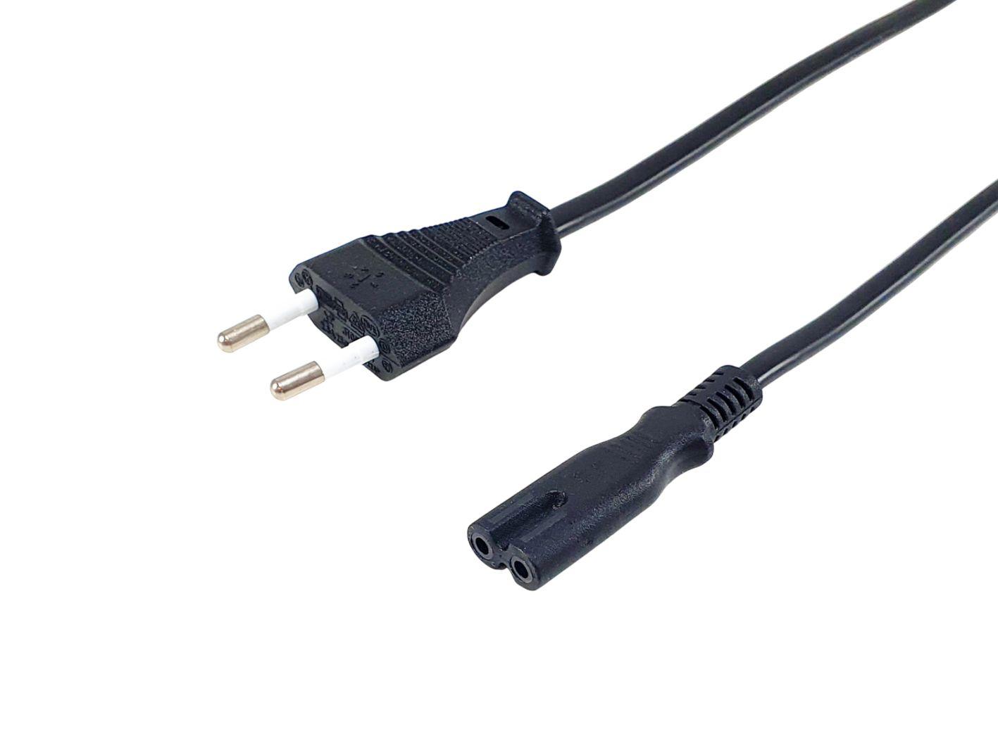 Cabo de Alimentação EQUIP 112160 (1,8 m - Acoplador C7 - Euro de 2 pinos - Preto)