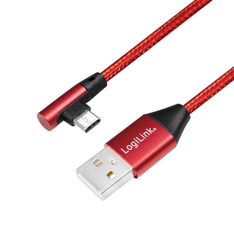 Cabo USB LOGILINK CU0146 (1 m - USB C - USB A - Vermelho)