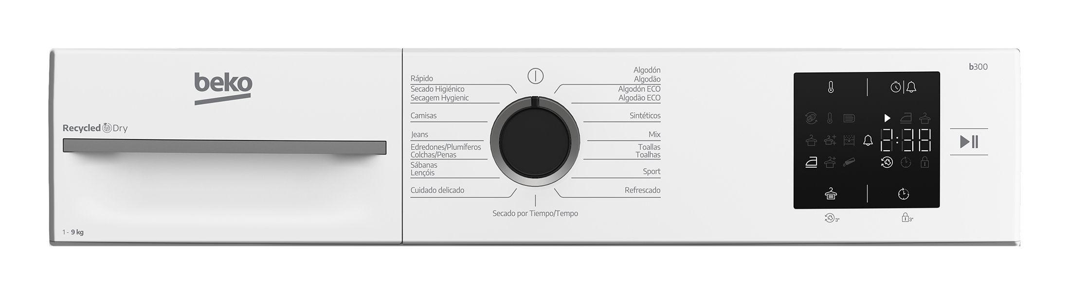Máquina de Secar Roupa Independente BEKO BM3T39220WB (9 kg - Bomba de calor - Direita - Branco) — miniatura 7