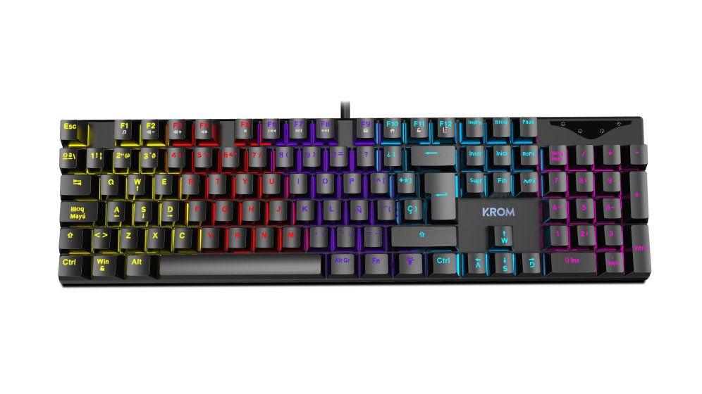 Teclado KROM KASIC (Espanhol - Red - RGB - Preto)