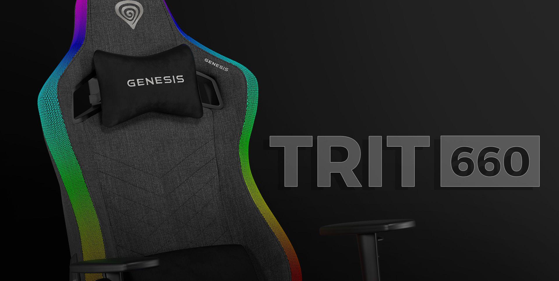 Cadeira Gaming GENESIS Trit 660 RGB (150 kg - 52 cm - Sim, 2D - Cinzento e Preto), miniatura 12