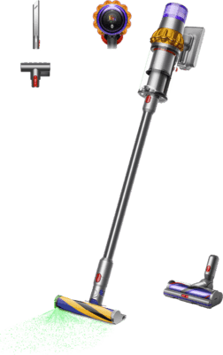 Aspirador Vertical 2 em 1 DYSON V15 Detect Absolute (2026) (Altura 126 cm - Aço inoxidável)