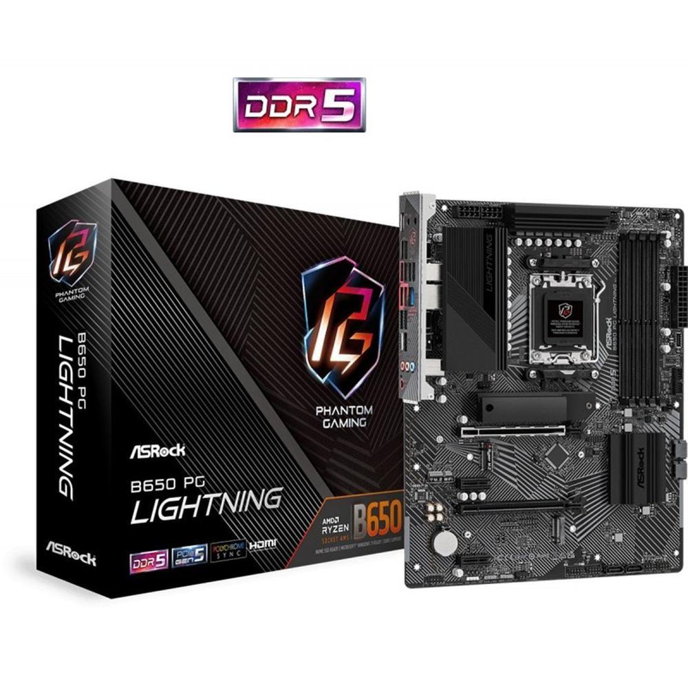 Motherboard ASROCK B650 PG Lightning (AM5 - ATX - AMD RDNA 2 - Prateado)
