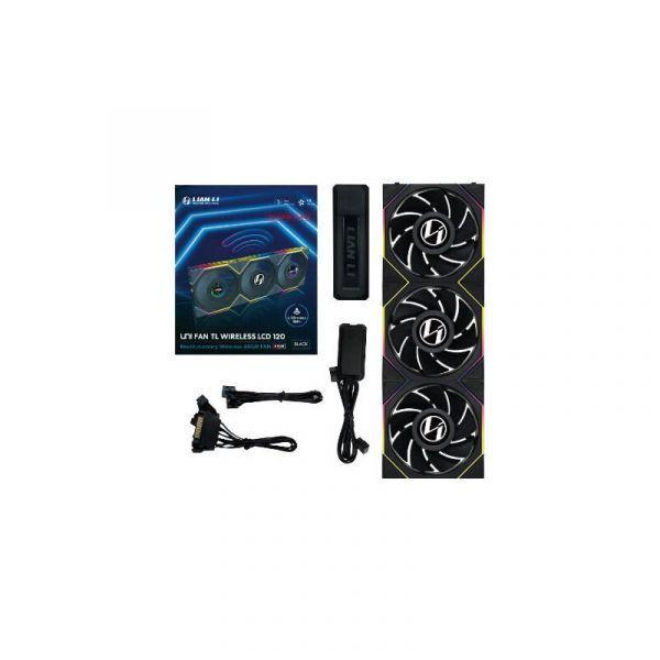 Ventoinhas para Caixa de PC LIAN LI UNI FAN TL-LCD Wireless Reverse 120 (Poliéster termoplástico - Preto) — miniatura 6
