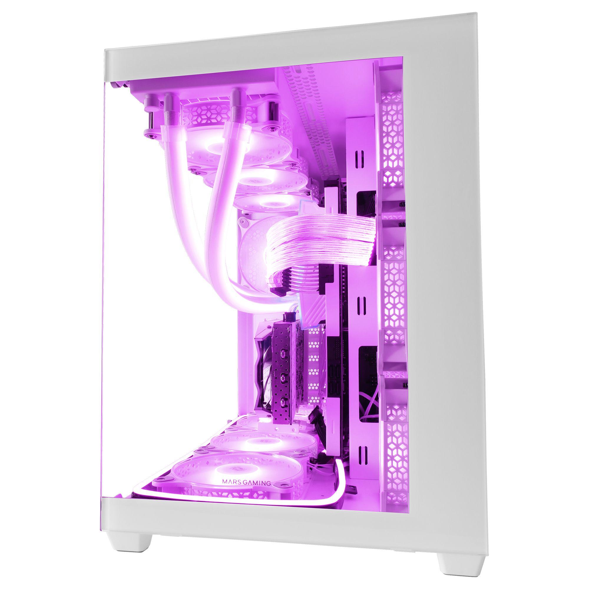 Caixa PC MARS GAMING MCV4W (ATX, EATX, micro ATX, Mini-ITX - Torre - Vidro temperado - Branco) — miniatura 4