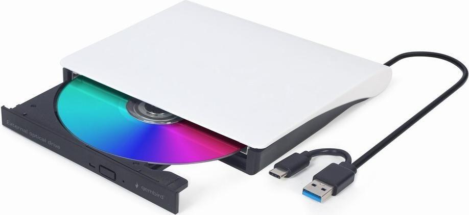 Gravador DVD Externo GEMBIRD DVD-USB-031-BW (Preto)