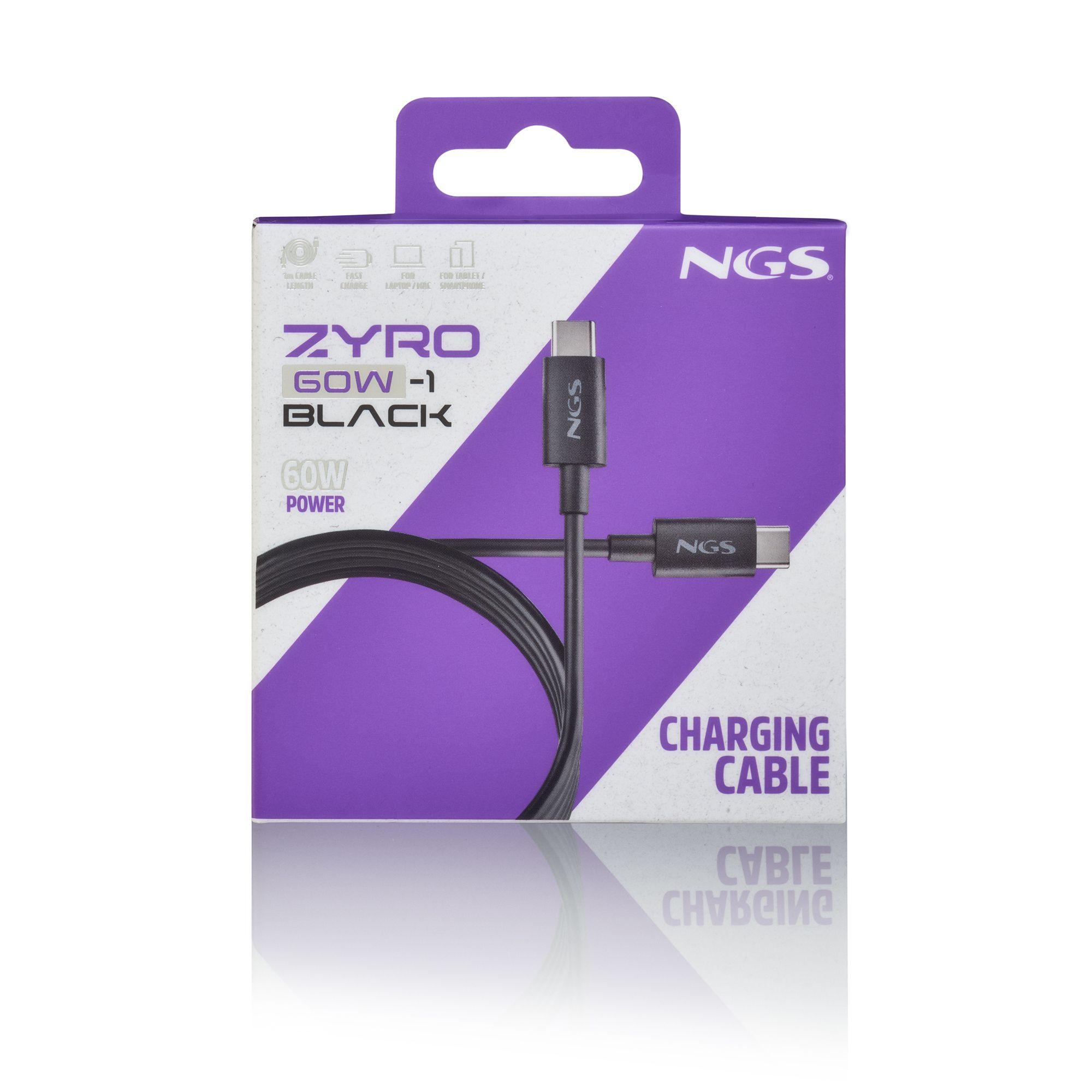 Cabo USB-C NGS ZYRO 60W-1 (1 m - USB C - Preto) — miniatura 6