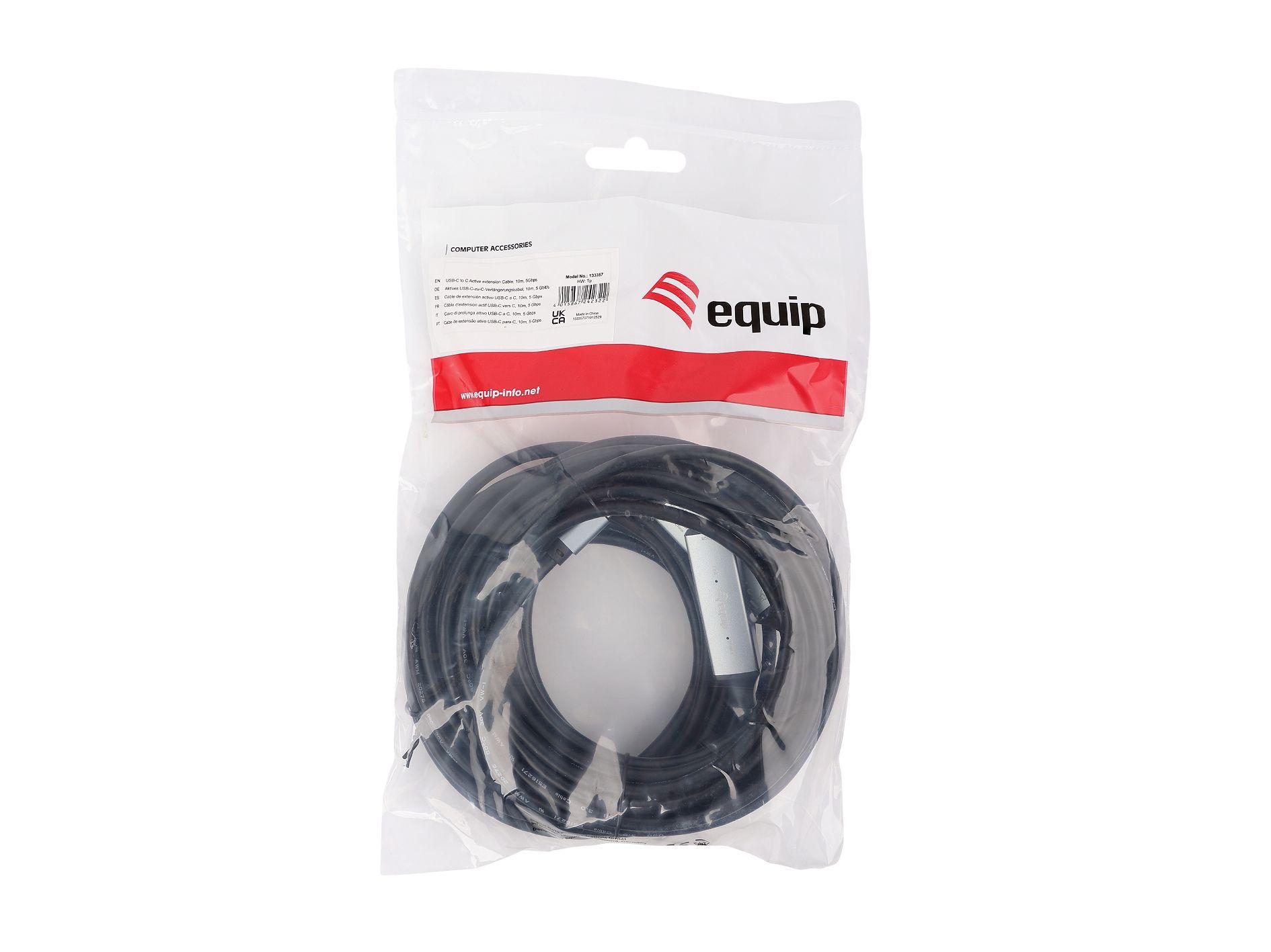 Cabo de Extensão USB-C Ativo EQUIP 133357 (10 m - USB C - Preto), miniatura 3