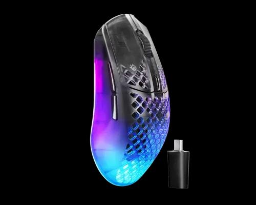 Rato STEELSERIES Aerox 3 Wireless Gen 2 (Mão direita - 26000 DPI - Ótico - Preto/Transparente)