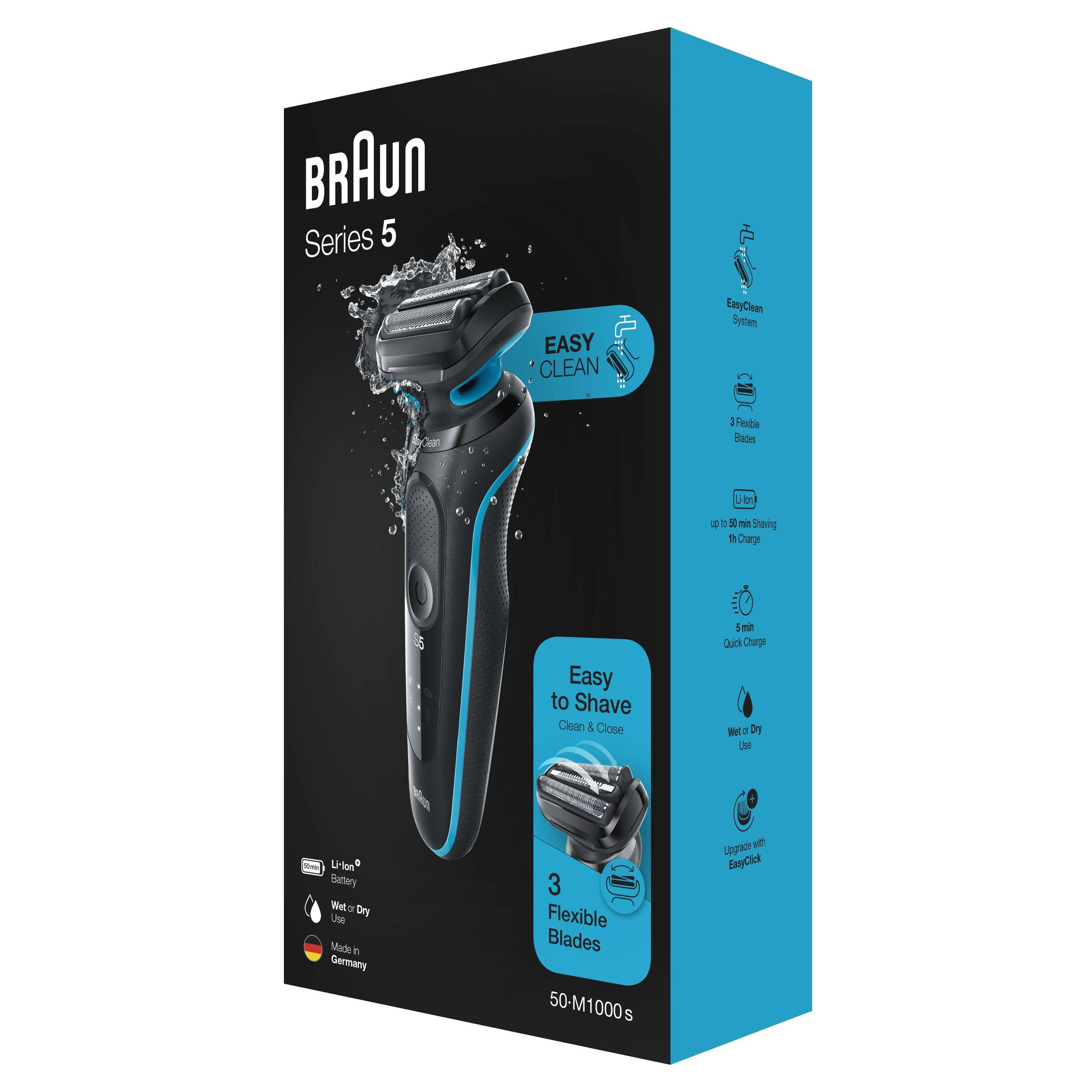 Máquina de Barbear BRAUN Series 5 50-M1000S (Preto e Azul), miniatura 6