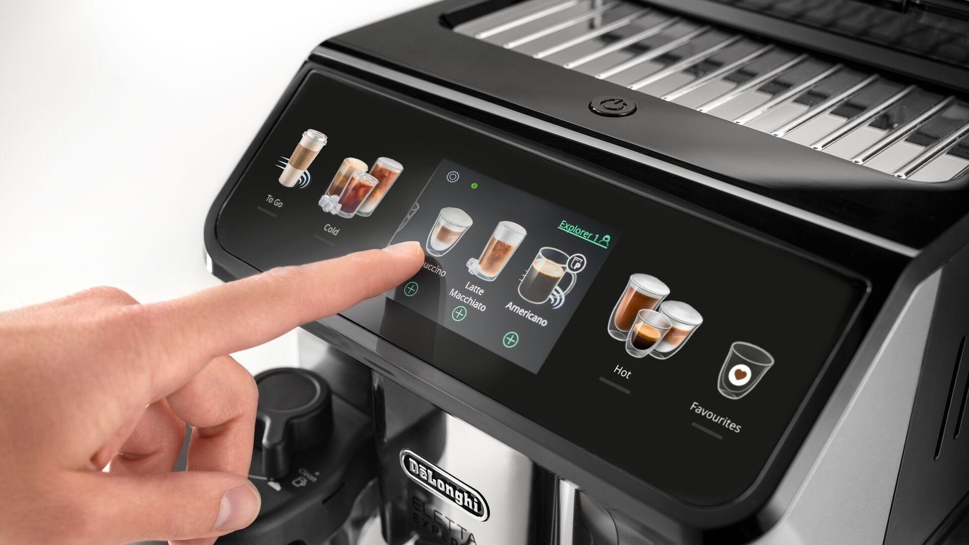 Máquina de Café Expresso Automática DELONGHI ECAM 450.55.S (Grãos de café e café moído - 1450 W - Preto/Prateado) — miniatura 2