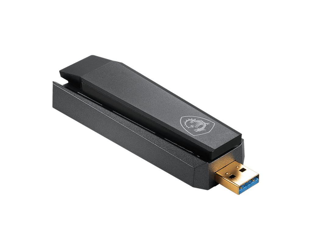 Adaptador USB Wi-Fi MSI GUAX18 (Wi-Fi 6 - 1201 Mbit/s - Dual Band - Preto), miniatura 3