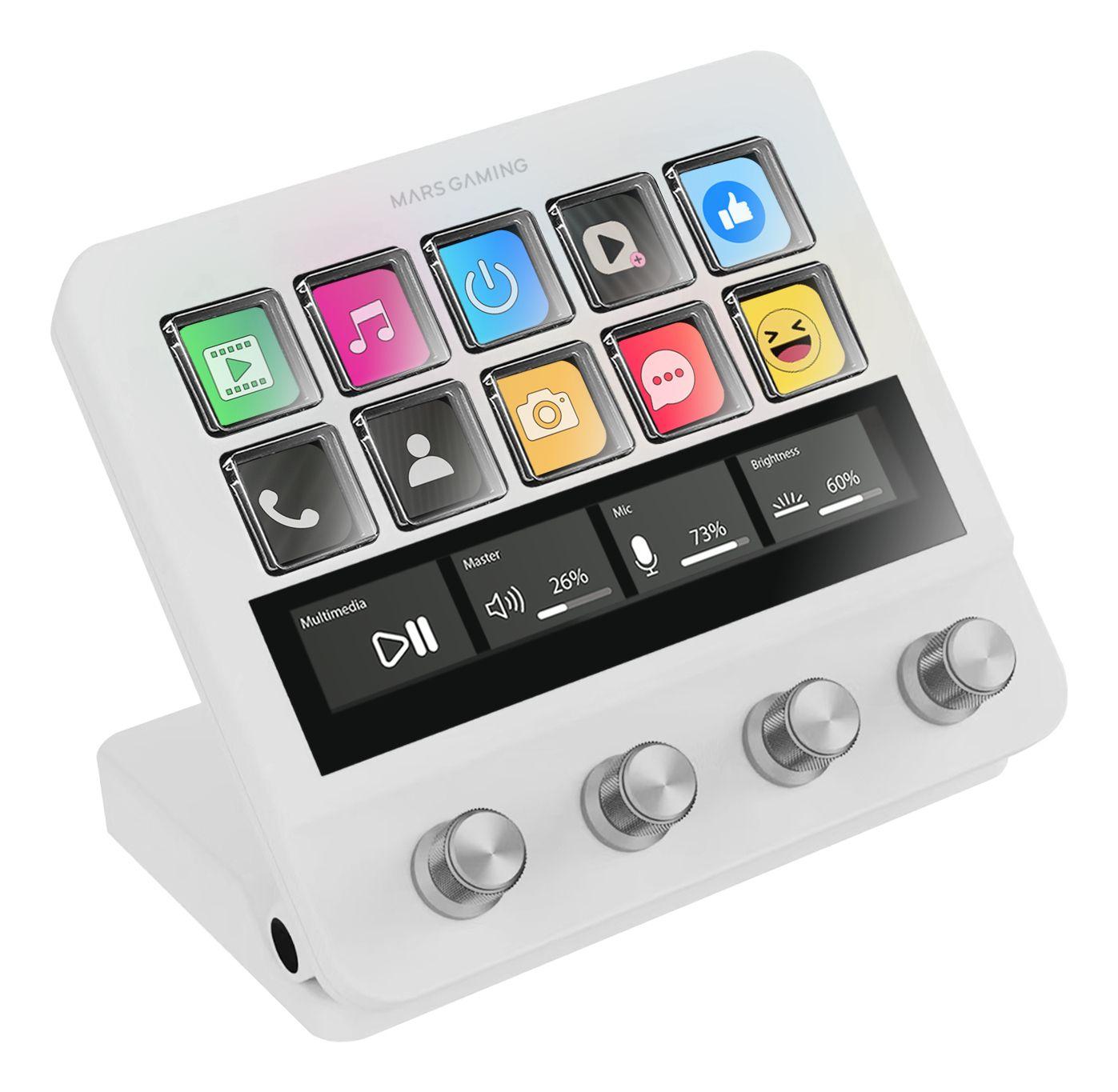 Control Deck MARS GAMING MSD-PRO (USB Tipo-C - Branco)