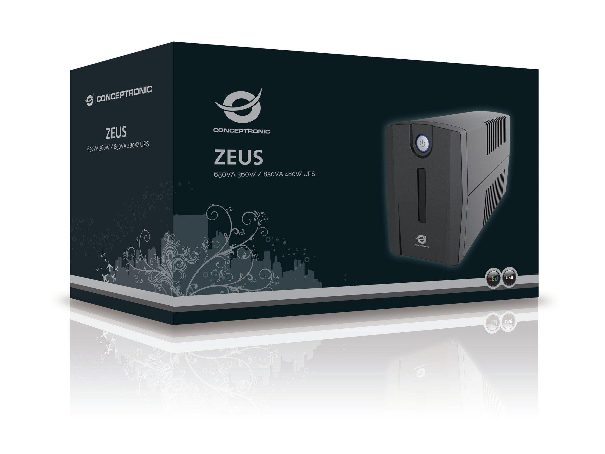 UPS Line-Interactive CONCEPTRONIC ZEUS02ES (Cabo USB - Preto) — miniatura 3